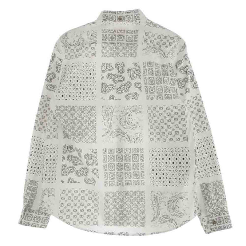 Supreme シュプリーム 20SS Paisley Grid Shirt ペイズリー 長袖 シャツ ホワイト系 L【中古】