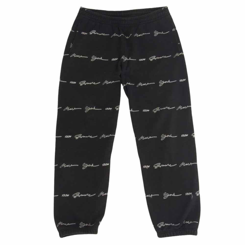 Supreme シュプリーム 22SS Script Stripe Sweatpants スクリプト ストライプ スウェット パンツ ブラック系 M【中古】