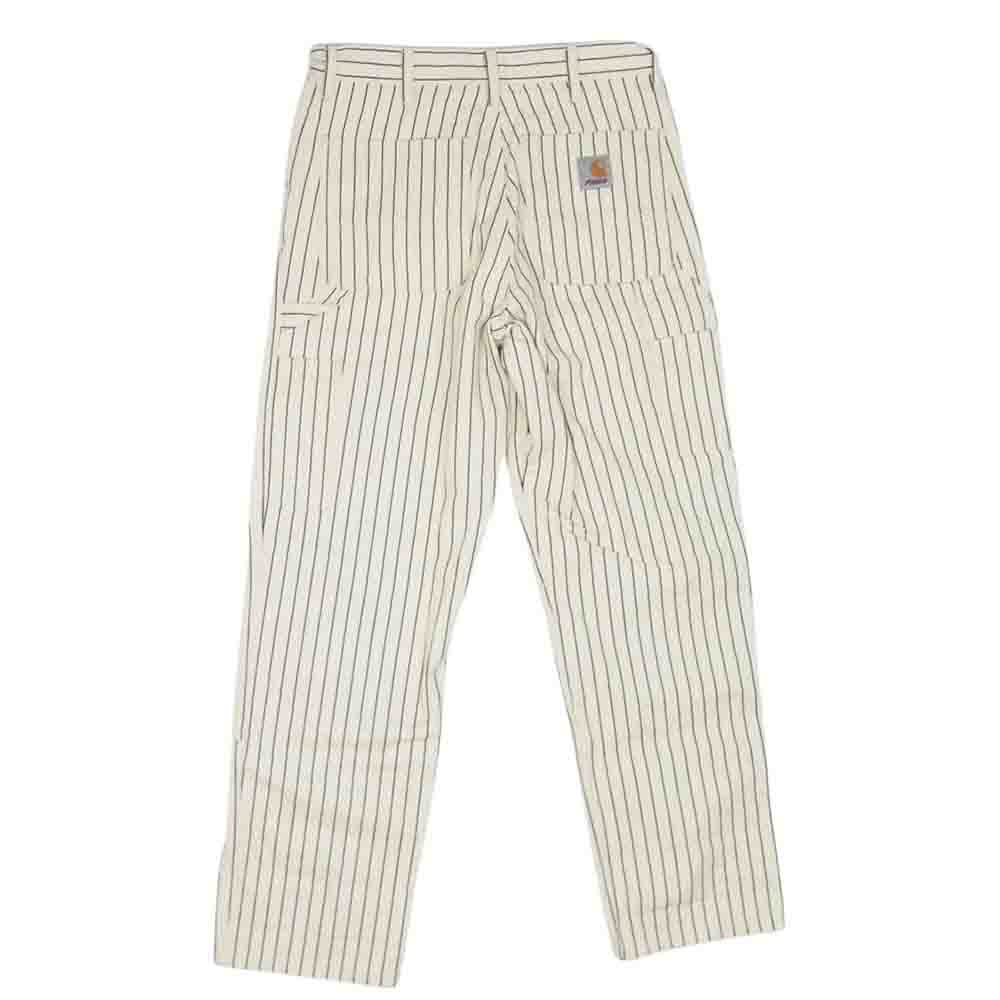 Carhartt カーハート × PALACE パレス Wip Double Knee Pant Pinstripe ダブルニー ピンストライプ ペインター パンツ オフホワイト系 30【中古】