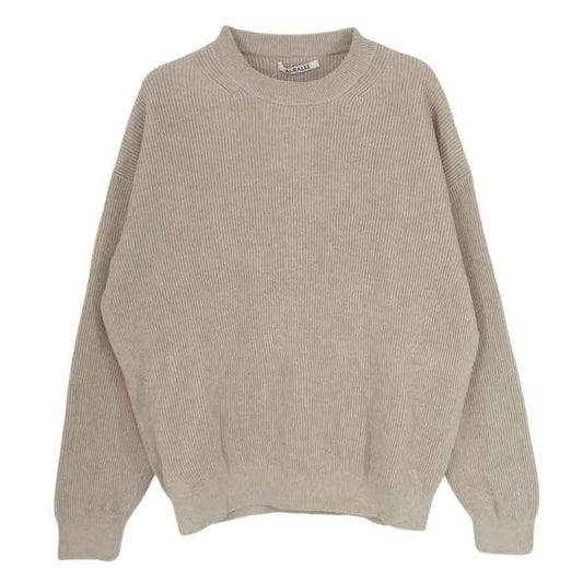 AURALEE オーラリー 21SS A21SP02CA FLAT YARN RIB KNIT P/O フラットヤーン リブ ニット セーター ブラウン系 4【中古】
