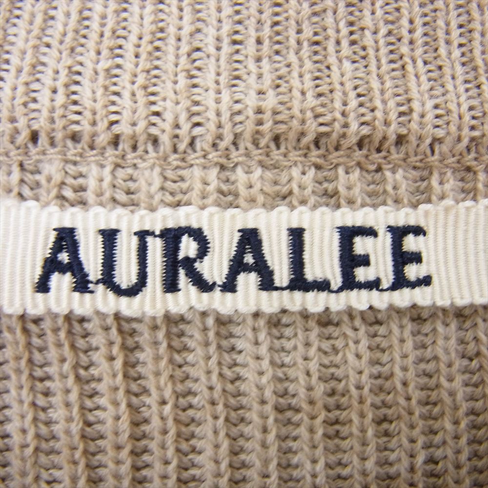 AURALEE オーラリー 21SS A21SP02CA FLAT YARN RIB KNIT P/O フラットヤーン リブ ニット セーター ブラウン系 4【中古】