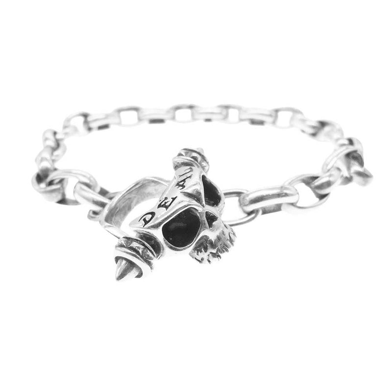 DEAL DESIGN ディールデザイン spike skull bracelet スパイク スカル Tバー ブレスレット シルバー系【中古】