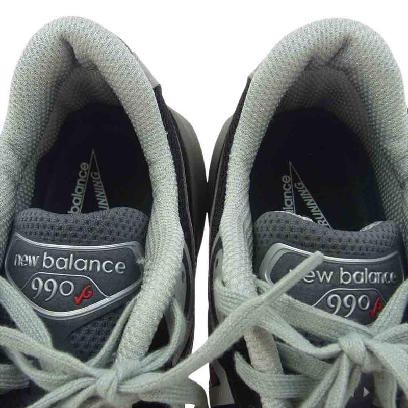 NEW BALANCE ニューバランス M990BK6 990 V6 Black with Shoelace ローカット スニーカー ブラック系 27cm【美品】【中古】