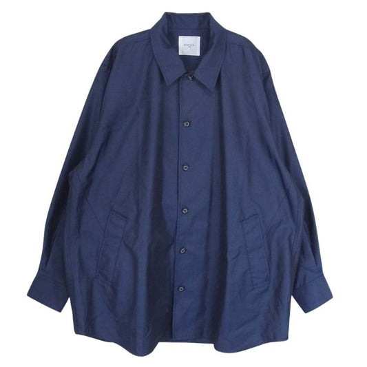 EDIFICE エディフィス 22-050-300-2009 コットン ポリエステル 無地 ハーフコート ネイビー系 M【中古】