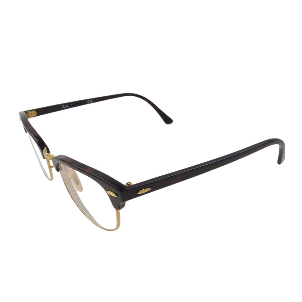 Ray-Ban レイバン RB5154 Clubmaster Optics 度入り クラブマスター オプティクス メガネ アイウェア フレーム：ブラウン系、ゴールド系 49□21 140【中古】