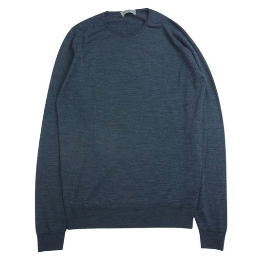 JOHN SMEDLEY ジョンスメドレー ウール ニット セーター 長袖 カットソー グレー系 M【中古】