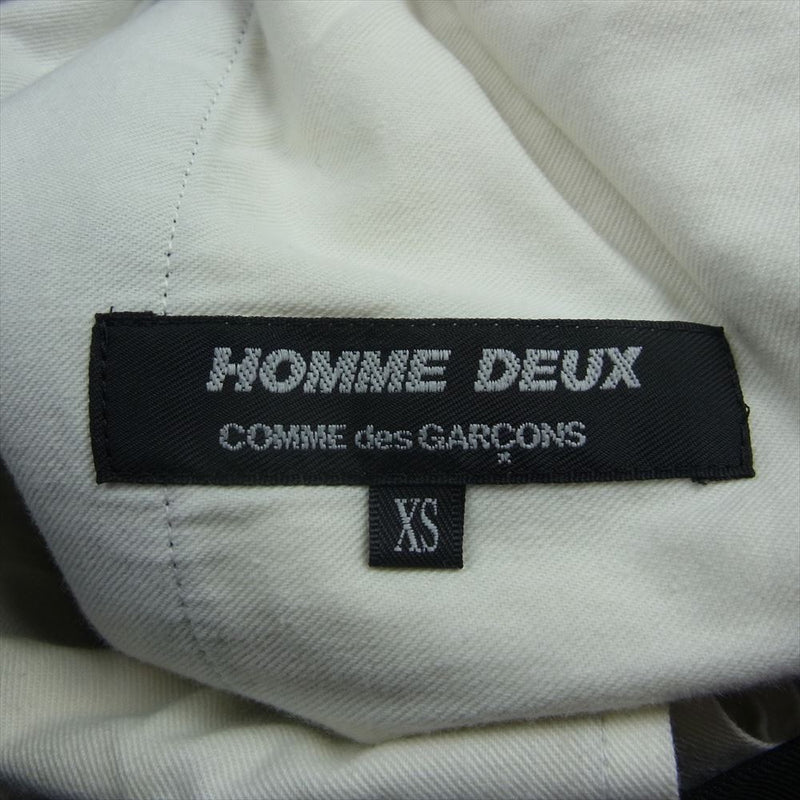 COMME des GARCONS HOMME DEUX コムデギャルソンオムドゥ DC-P029 ウール ワイド テーパード イージー スラックス パンツ ブラック系 XS【中古】