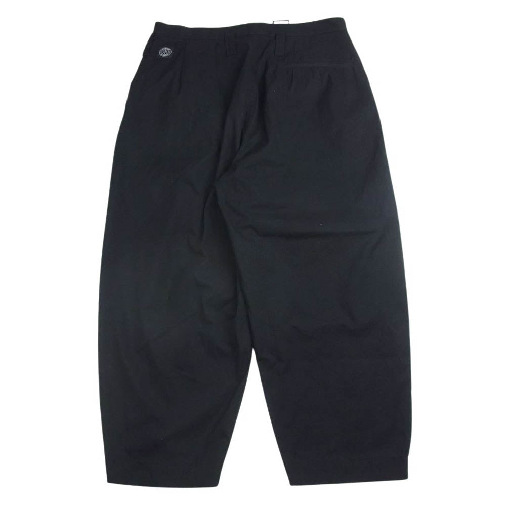 PORTER CLASSIC ポータークラシック PC-035-1597-10-05 POPLIN BEBOP PANTS ポプリン ビバップ タック パンツ ブラック系 L【中古】