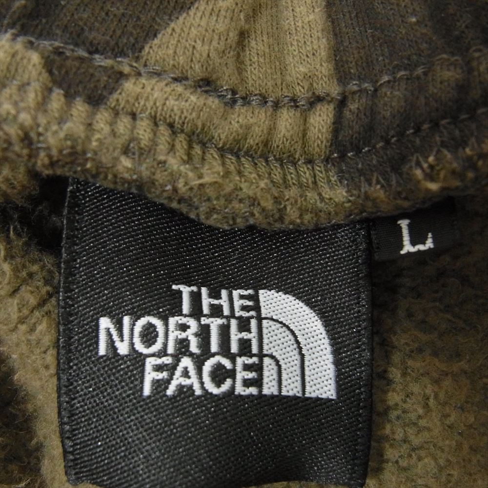 THE NORTH FACE ノースフェイス NB81835 Novelty Frontview Pants ノベルティ フロントビュー カモフラージュ 迷彩 刺繍ロゴ スウェットパンツ カーキ系 L【中古】