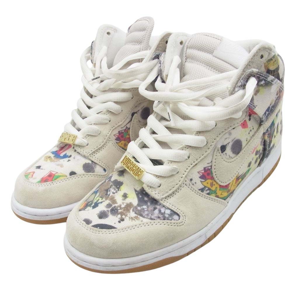 Supreme シュプリーム FD8779-100 【フェイクバスターズ鑑定済】 × Nike SB Dunk High Rammellzee  ナイキ SB ダンク ハイ ラメルジー スニーカー ホワイト系 マルチカラー系 26.5cm【中古】