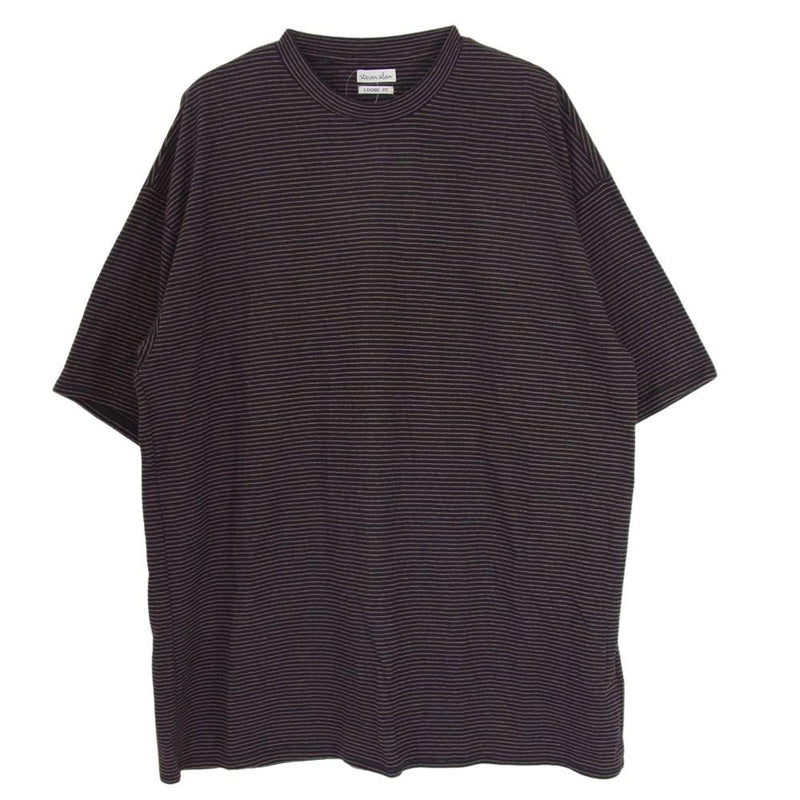 スティーブンアラン LOOSE FIT BORDER TEE ルーズフィット ボーダー Tシャツ ブラウン系 M【中古】