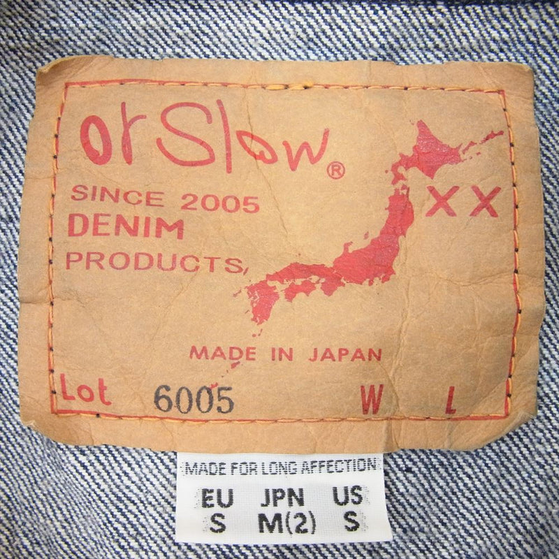 orSlow オアスロウ Lot 6005 3rd Type DENIM JACKET サードタイプ デニム ジャケット インディゴブルー系 M【中古】