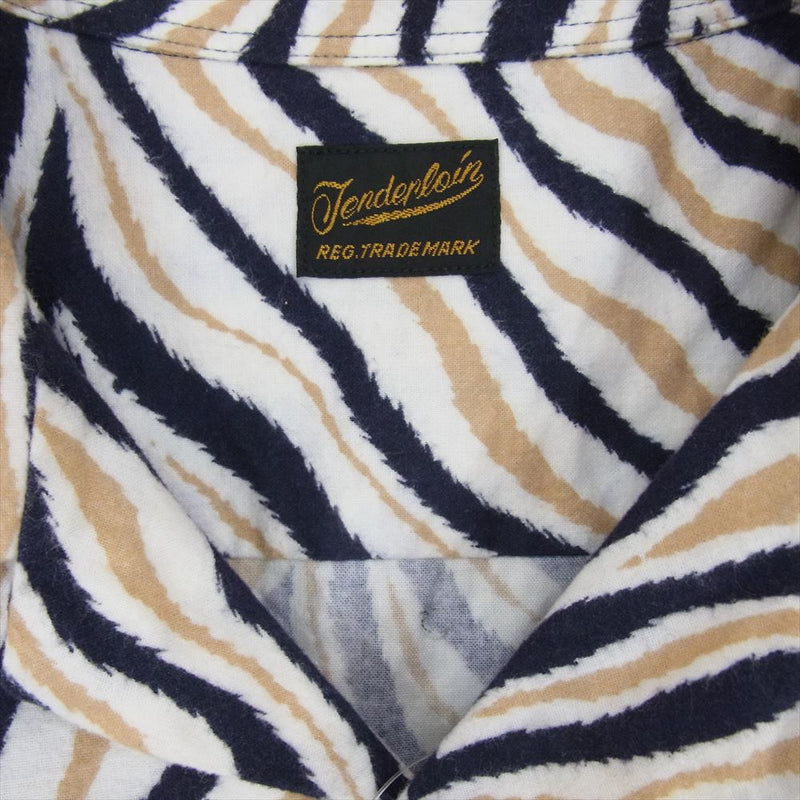 TENDERLOIN テンダーロイン T-PRINT FLANNEL SHT A ZEBRA プリント フランネル ゼブラ 長袖 シャツ ブラウン系 S【中古】