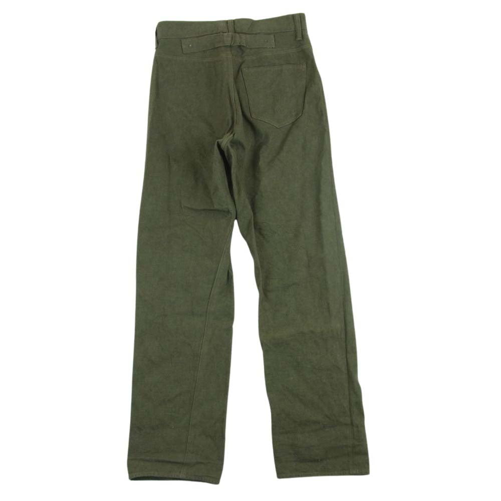 Nigel Cabourn ナイジェルケーボン シンチバック ストレート ミリタリー パンツ モスグリーン系 30【中古】