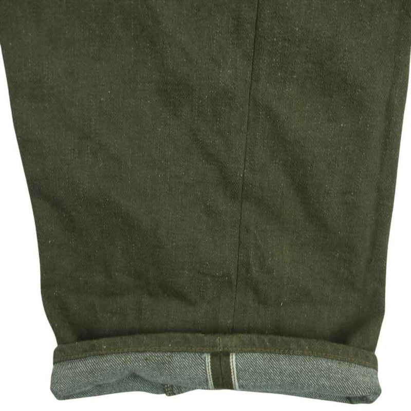 Nigel Cabourn ナイジェルケーボン シンチバック ストレート ミリタリー パンツ モスグリーン系 30【中古】