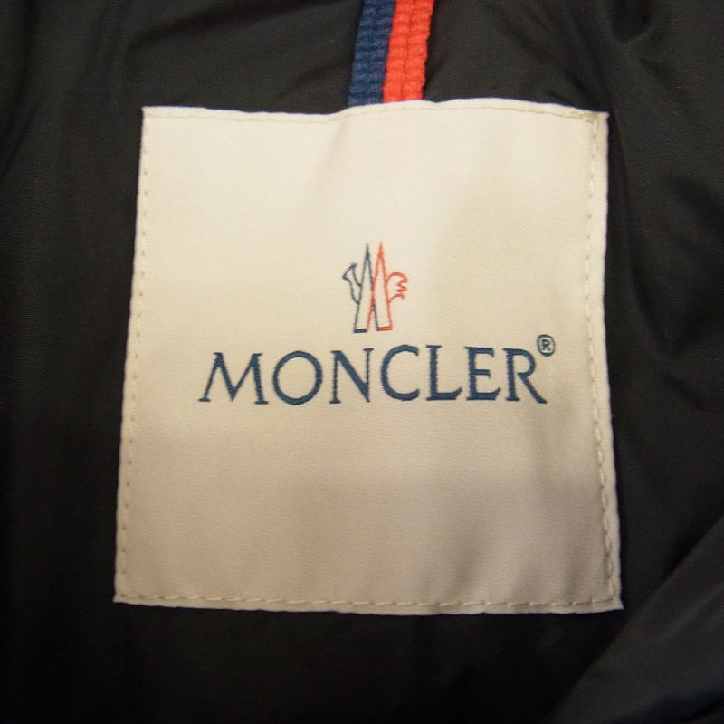 MONCLER モンクレール E20934937085 TALEV ロゴワッペン フード付き レザー切替 ダウン コート ジャケット ブラック系  0 【中古】