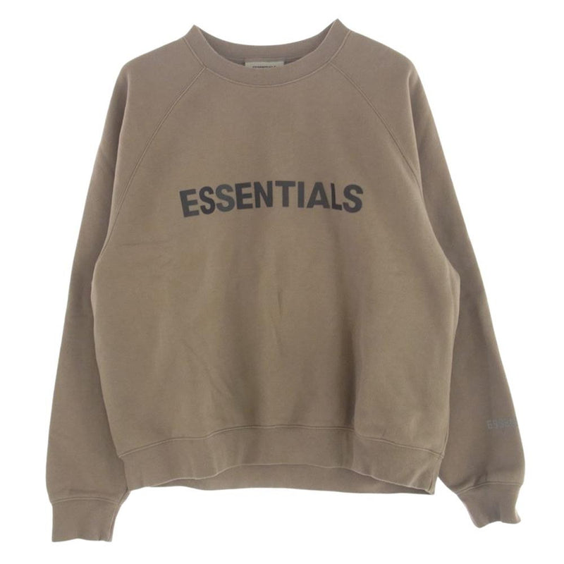 FEAR OF GOD フィアオブゴッド ESSENTIALS エッセンシャルズ Silicon Applique Crewneck シリコン ラバーロゴ アップリケ クルーネック スウェット ブラウン系 M【中古】