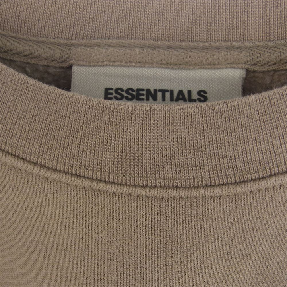 FEAR OF GOD フィアオブゴッド ESSENTIALS エッセンシャルズ Silicon Applique Crewneck シリコン ラバーロゴ アップリケ クルーネック スウェット ブラウン系 M【中古】