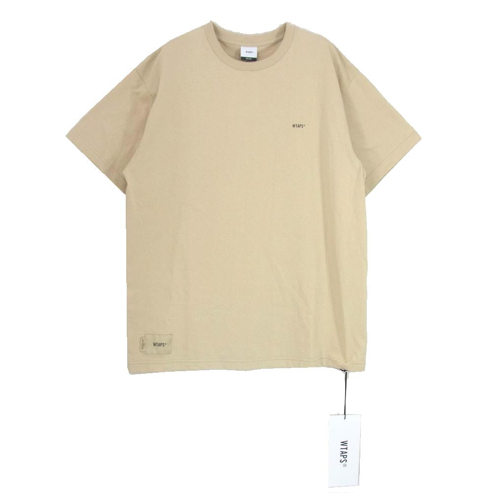 WTAPS ダブルタップス FORTLESS ロゴ 丸首 クルーネック 半袖 Tシャツ ベージュ系 2【美品】【中古】