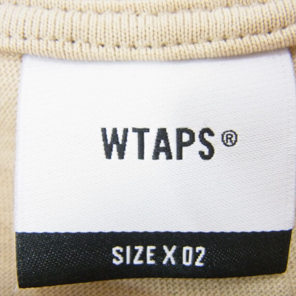 WTAPS ダブルタップス FORTLESS ロゴ 丸首 クルーネック 半袖 Tシャツ ベージュ系 2【美品】【中古】