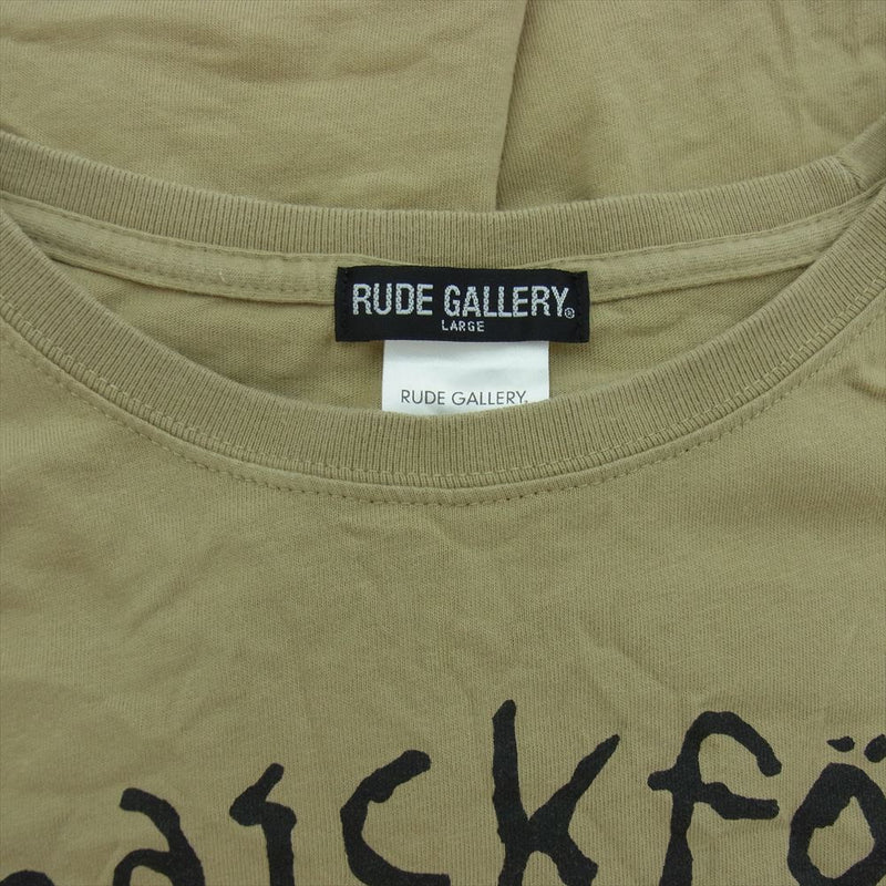 RUDE GALLERY ルードギャラリー × OLEDICKFOGGY ART WORK BY CULTRA TEE アート ワーク プリント 半袖 Tシャツ ベージュ系 L【中古】