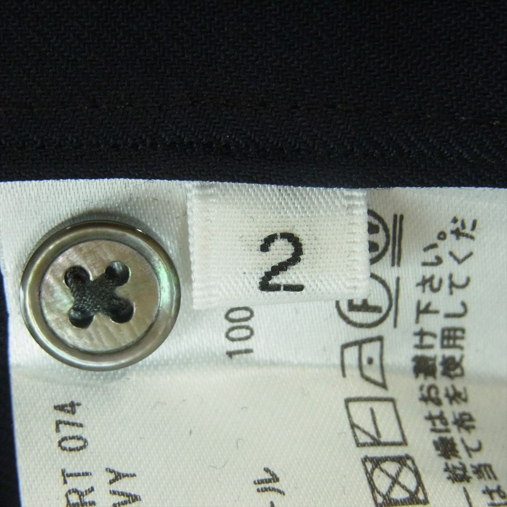 ユーゲン SHIRT074 ALAN WOOL ONE-PIECE COLLAR SHIRT ウール ワンピース カラー 長袖 シャツ ダークネイビー系 2【新古品】【未使用】【中古】