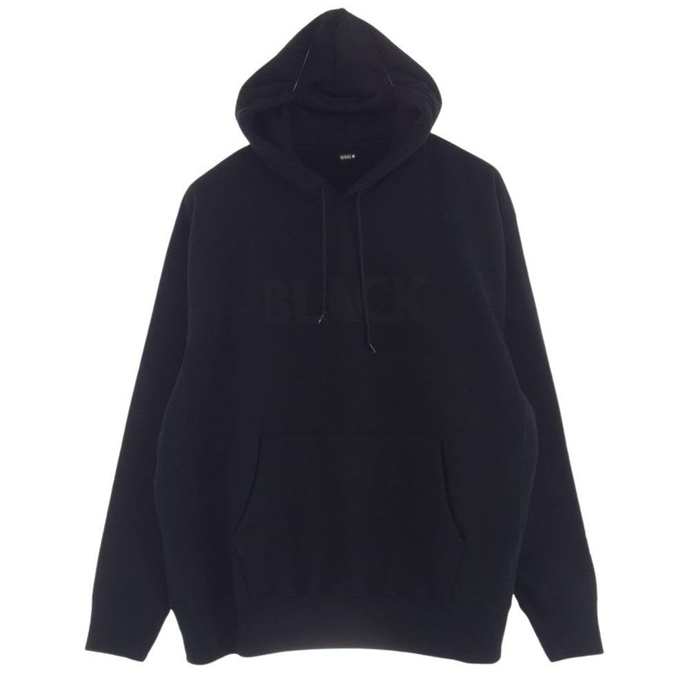 シークエル SQ-22SS-HD-02 HOODIE ロゴ プリント スウェット パーカー フーディ ブラック系 XL【中古】