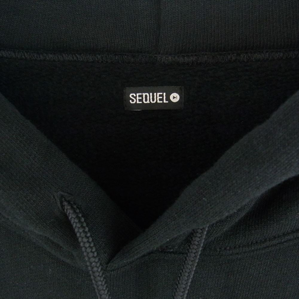 シークエル SQ-22SS-HD-02 HOODIE ロゴ プリント スウェット パーカー フーディ ブラック系 XL【中古】