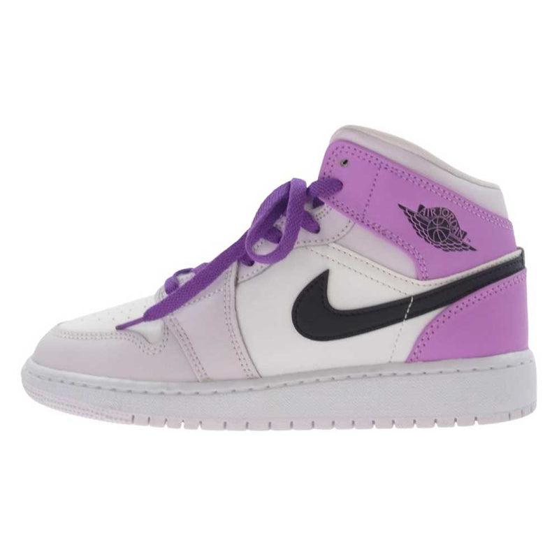 NIKE AIR JORDAN ナイキ ジョーダン DQ8423-501 GS Air Jordan 1 Mid Barely Grape AJ1 エアジョーダン ミッド ベアリーグレープ スニーカー パープル系 23.5cm【極上美品】【中古】