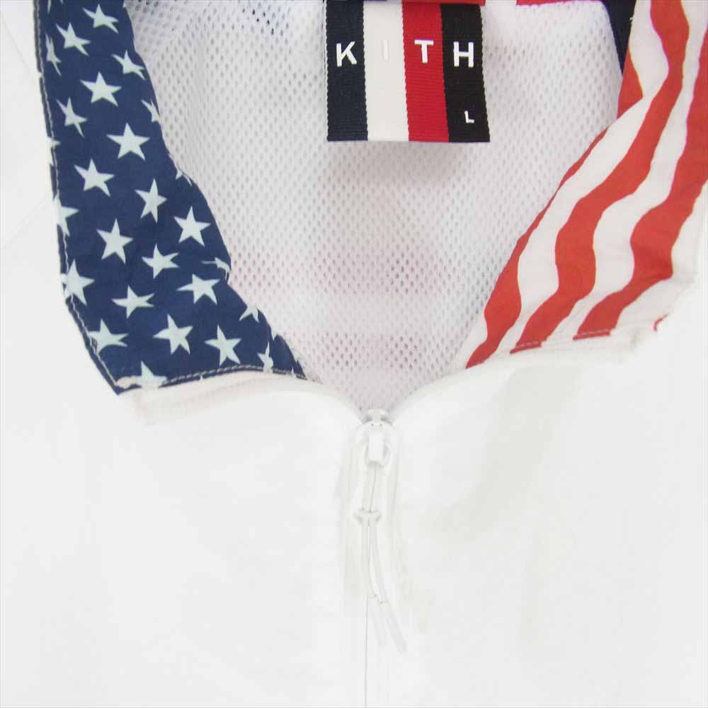 NIKE ナイキ KH1252 × KITH キズ RETRO QUARTER ZIP TRACK JACKET レトロ クオーター ジップ トラック ナイロン ジャケット ホワイト系 L【中古】