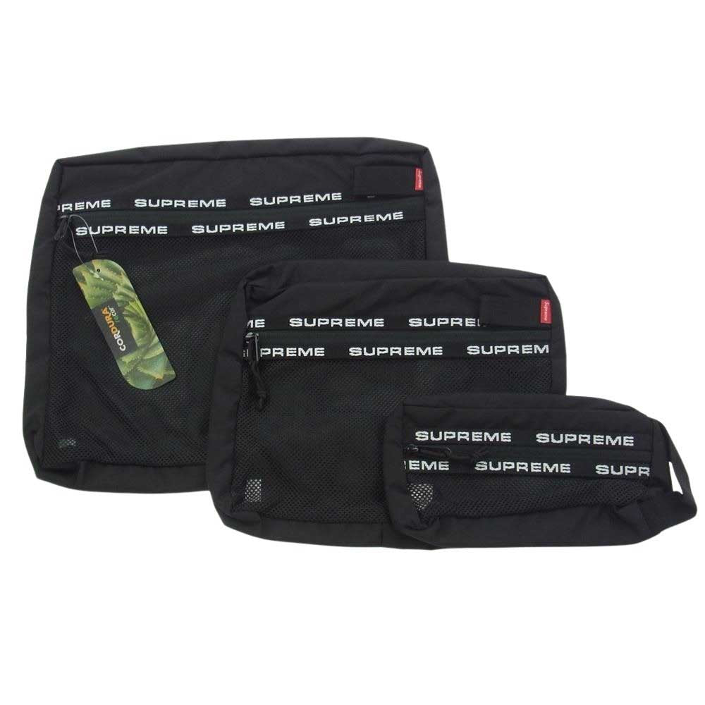 Supreme シュプリーム 22AW Organizer Pouch オーガナイザー オーバーサイズ ポーチ 3点セット ブラック系【新古品】【未使用】【中古】