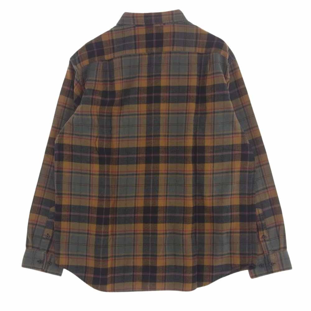 Supreme シュプリーム 22AW Plaid Flannel Shirt ロゴ刺繍 長袖 フランネル シャツ ブラウン系 グレー系 L【中古】