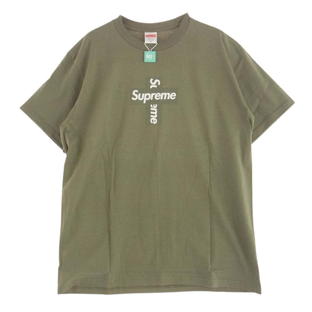 Supreme シュプリーム 20AW Cross Box Logo Tee S/S クロス ボックス ロゴ Tシャツ 半袖 カーキ系 M【極上美品】【中古】