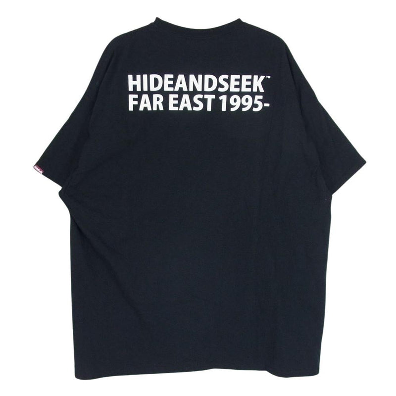 HideandSeek ハイドアンドシーク 24SS HT-040524 FAR EAST 1995 S/S Tee フロント ロゴ プリント 半袖 Tシャツ カットソー ブラック系 XXL【中古】