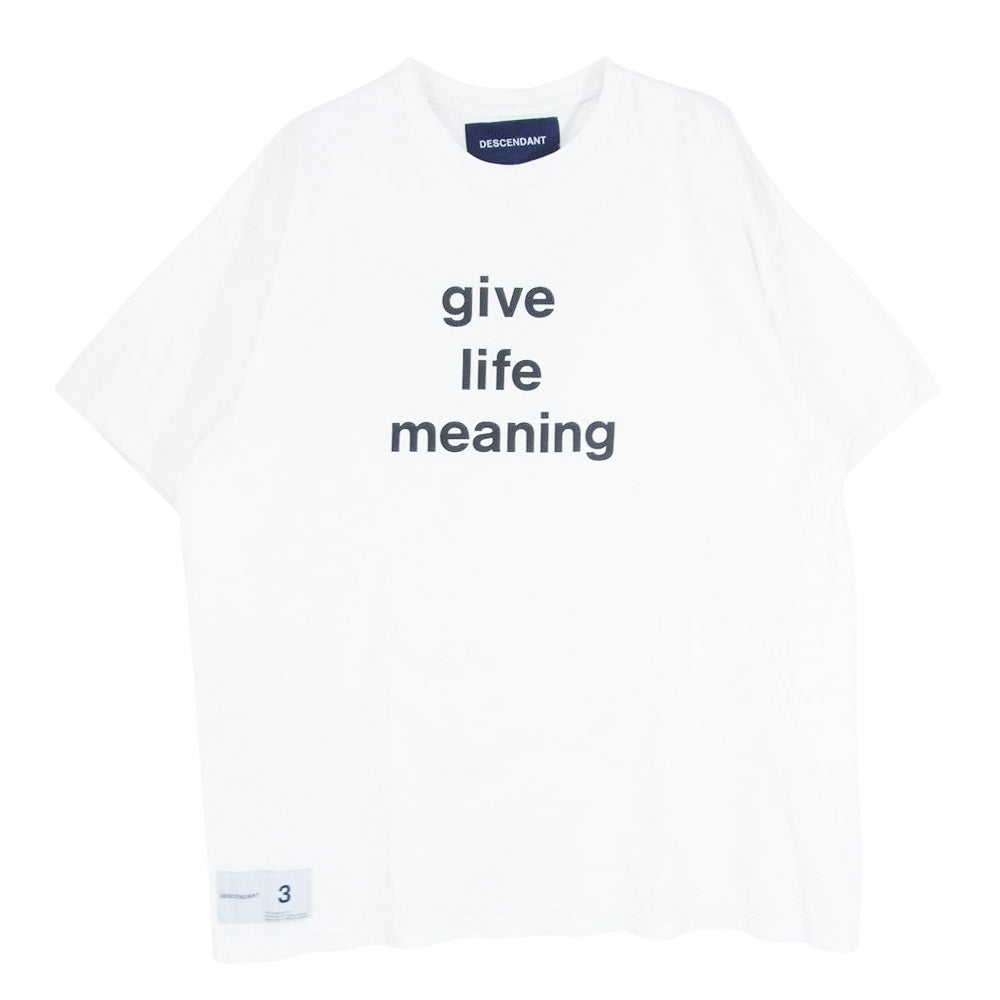 DESCENDANT ディセンダント 24SS 241ATDS-STM01S GLM SS フロント プリント 半袖 Tシャツ ホワイト系 3【中古】