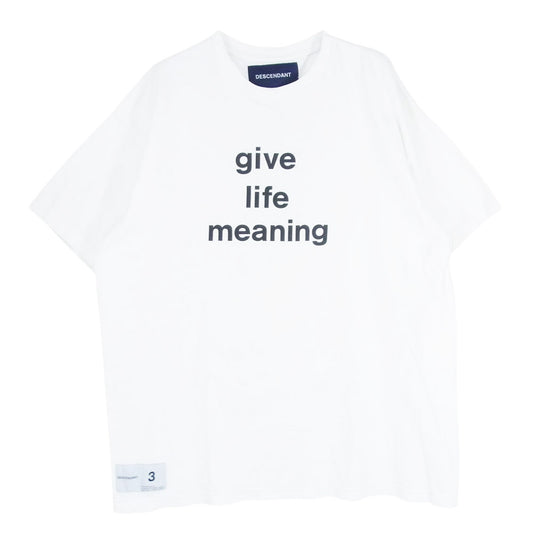 DESCENDANT ディセンダント 24SS 241ATDS-STM01S GLM SS フロント プリント 半袖 Tシャツ ホワイト系 3【中古】