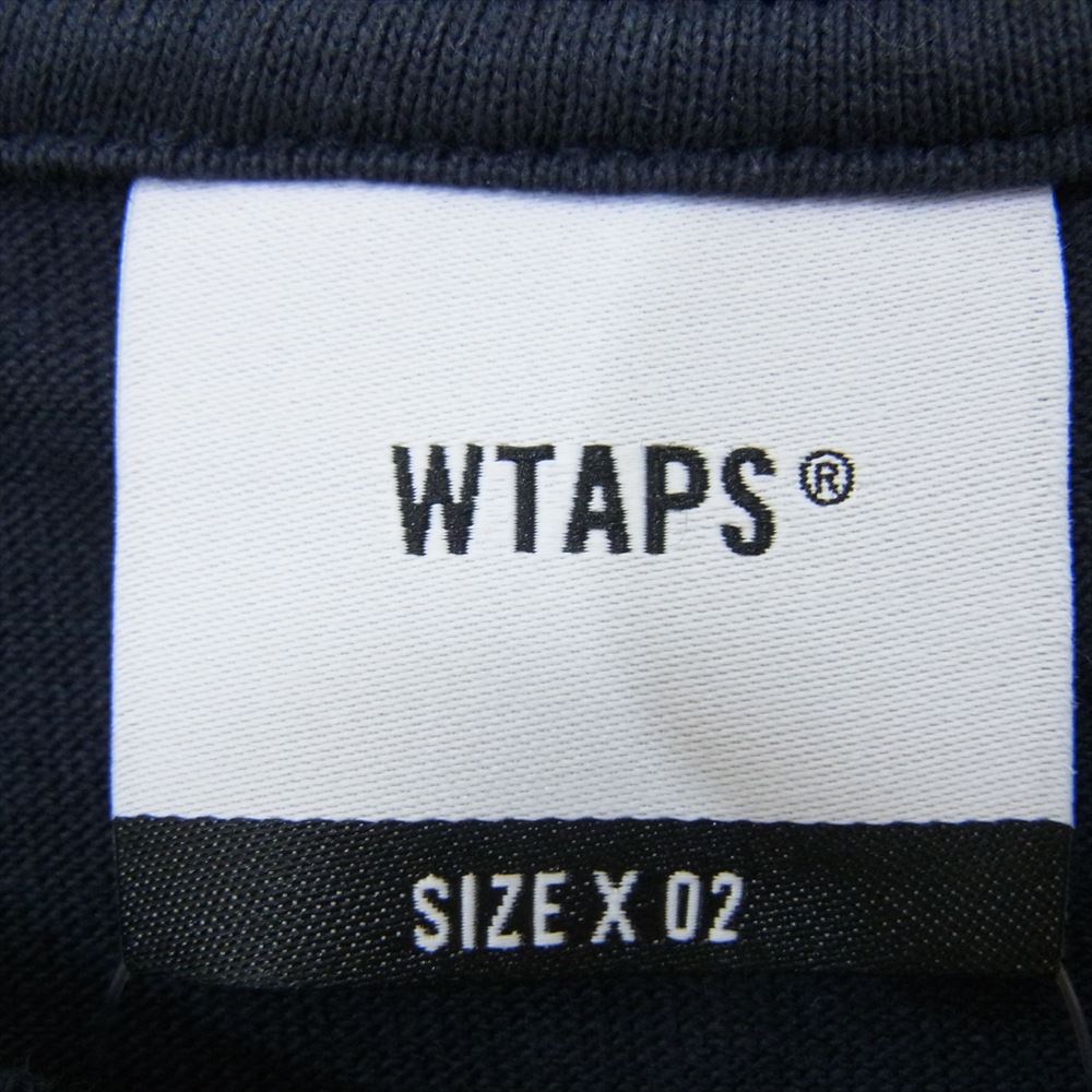 WTAPS ダブルタップス 22SS 221ATDT-STM09S RANSOMSS COTTON ロゴ プリント 半袖 Tシャツ ネイビー系 X02【極上美品】【中古】