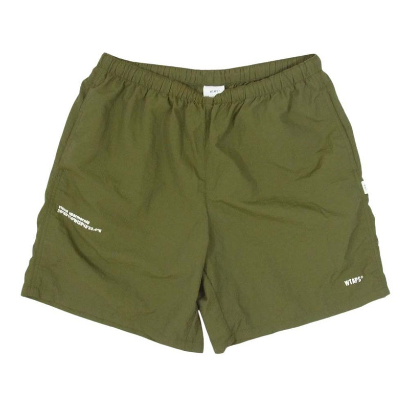 WTAPS ダブルタップス 22SS 221BRDT-PTM09 ACADEMY SHORTS NYLON. TAFFETA アカデミー ショーツ ナイロン ハーフ ショート パンツ カーキ系 X03【中古】