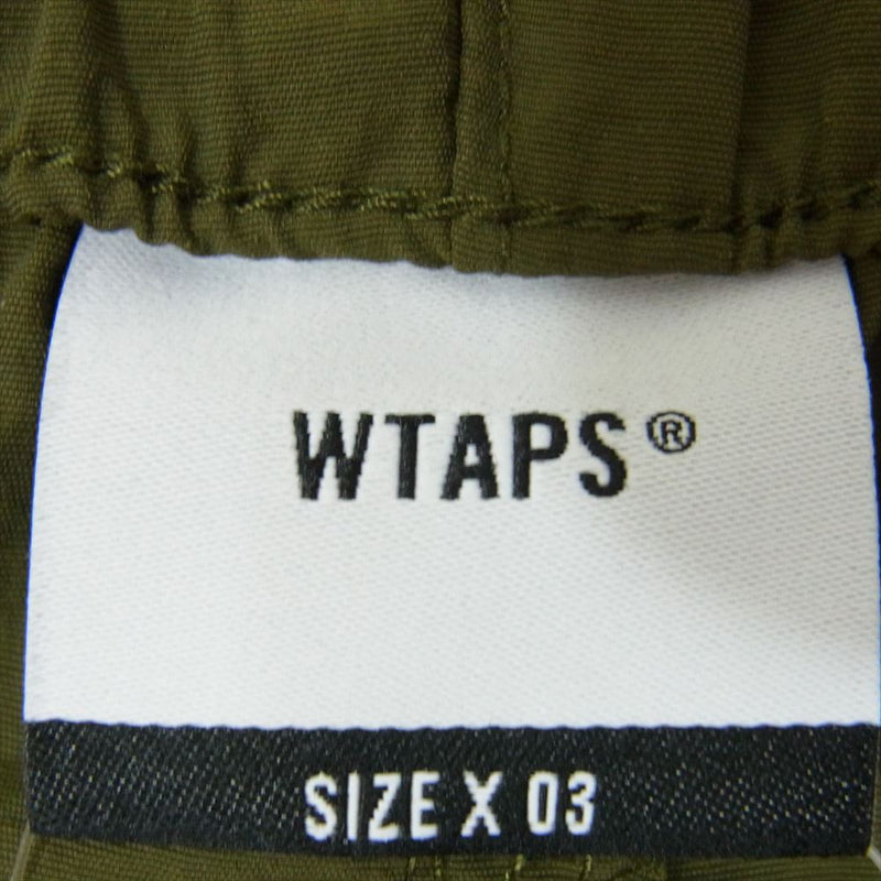 WTAPS ダブルタップス 22SS 221BRDT-PTM09 ACADEMY SHORTS NYLON. TAFFETA アカデミー ショーツ ナイロン ハーフ ショート パンツ カーキ系 X03【中古】