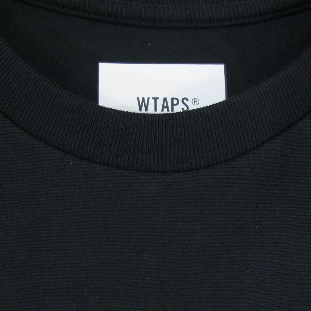 WTAPS ダブルタップス 22AW 222ATDT-CSM05 QB/SS/CTPL.CRST クォーターバック ショートスリーブ クルーネック フットボール Tシャツ バック ロゴ 半袖  ブラック系 X03【美品】【中古】