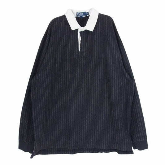 POLO RALPH LAUREN ポロ・ラルフローレン ストライプ ラガーシャツ 長袖 ブラック系 XL【中古】