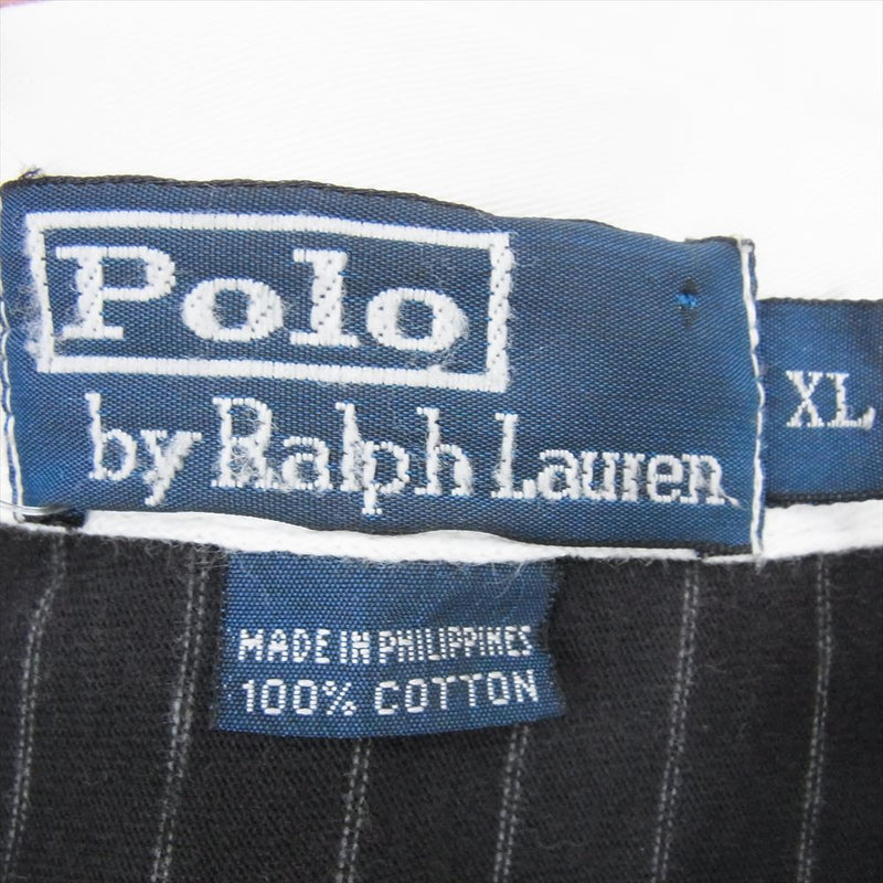 POLO RALPH LAUREN ポロ・ラルフローレン ストライプ ラガーシャツ 長袖 ブラック系 XL【中古】