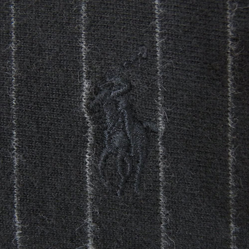 POLO RALPH LAUREN ポロ・ラルフローレン ストライプ ラガーシャツ 長袖 ブラック系 XL【中古】