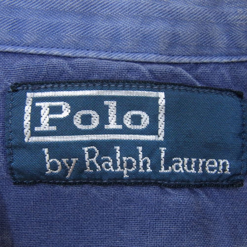 POLO RALPH LAUREN ポロ・ラルフローレン HBT ヘリンボーン ワークシャツ ブルー系 S【中古】