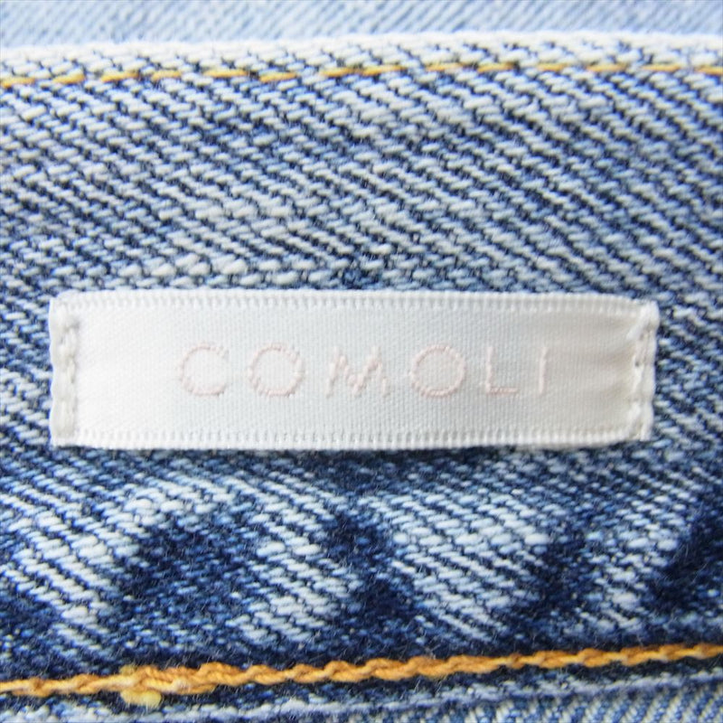 COMOLI コモリ 23SS X01-03004 ブリーチ加工 5P 5ポケット ボタンフライ デニムパンツ ジーンズ インディゴブルー系 1【中古】