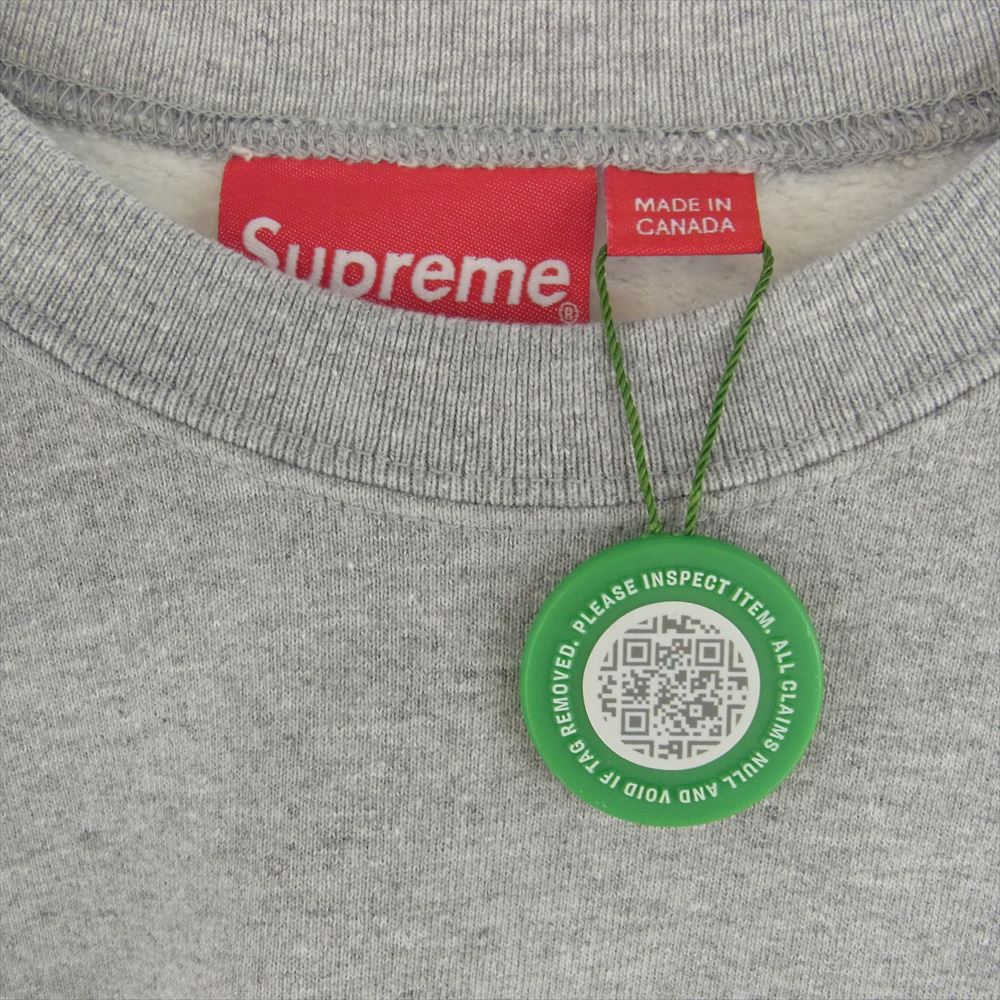 Supreme シュプリーム 20SS Cutout Logo Crewneck Sweatshirt カットアウト ボックスロゴ クルーネック スウェット トレーナー グレー系 L【中古】