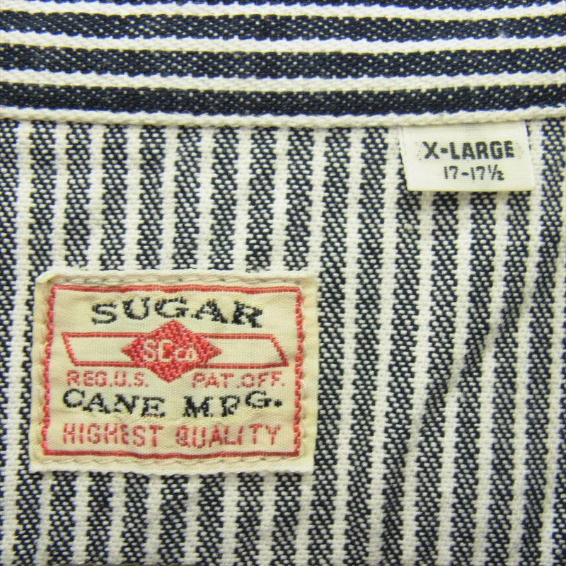 SUGAR CANE シュガーケーン ヒッコリーストライプ ワー ク 半袖シャツ XL【中古】