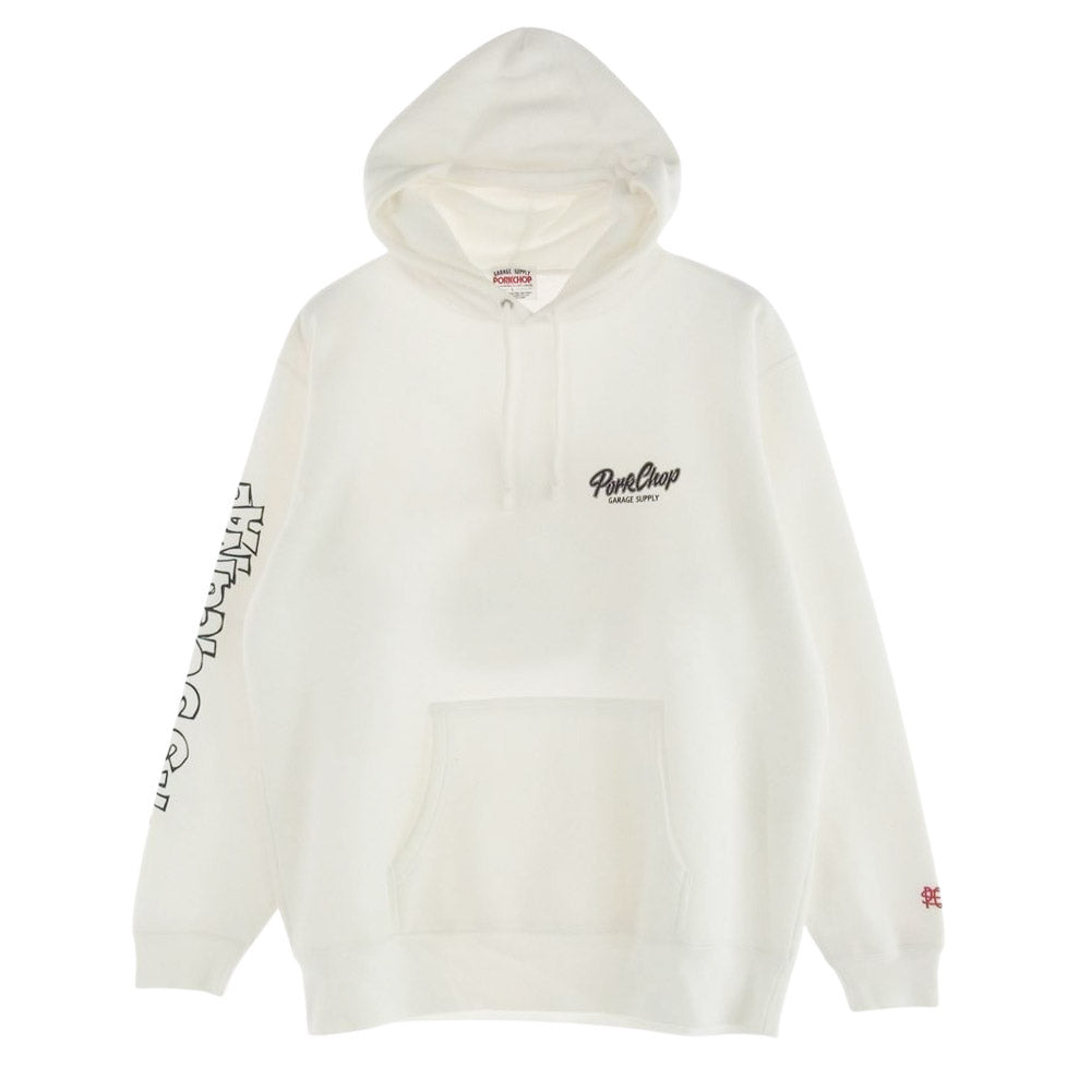 ポークチョップガレージサプライ THIS IS ORIGINAL HOODIE ディスイズオリジナル フーディ プルオーバー パーカー ホワイト系 L【中古】
