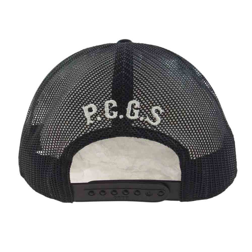 ポークチョップガレージサプライ STENCIL CS MESH CAP ステンシル サークルロゴ メッシュキャップ 帽子 ブラック系【極上美品】【中古】