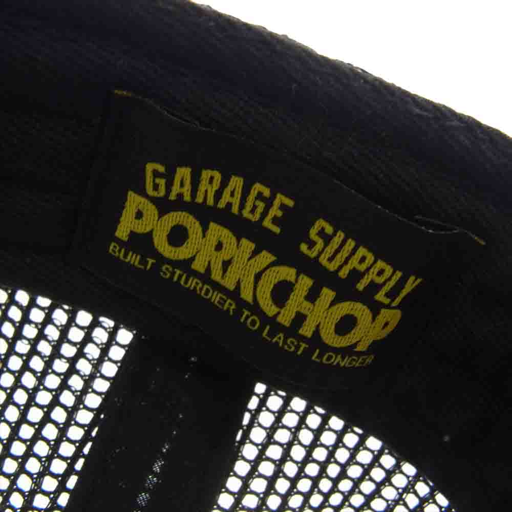 ポークチョップガレージサプライ STENCIL CS MESH CAP ステンシル サークルロゴ メッシュキャップ 帽子 ブラック系【極上美品】【中古】